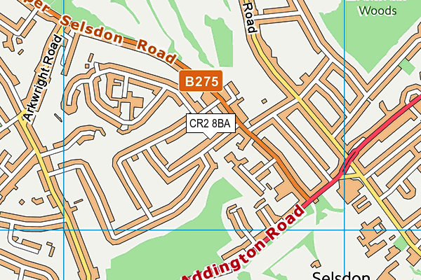 CR2 8BA map - OS VectorMap District (Ordnance Survey)