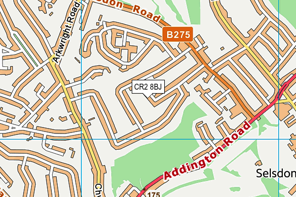 CR2 8BJ map - OS VectorMap District (Ordnance Survey)