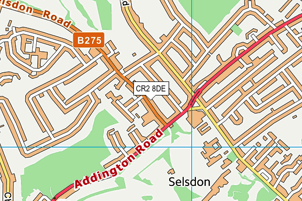 CR2 8DE map - OS VectorMap District (Ordnance Survey)