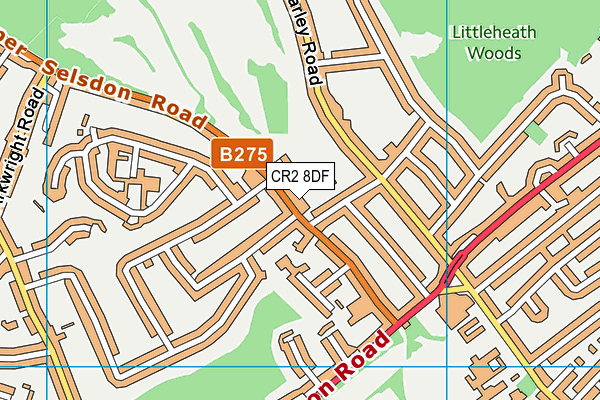 CR2 8DF map - OS VectorMap District (Ordnance Survey)