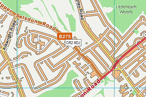 CR2 8DJ map - OS VectorMap District (Ordnance Survey)