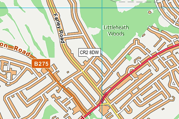 CR2 8DW map - OS VectorMap District (Ordnance Survey)