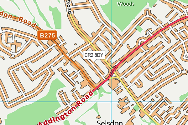 CR2 8DY map - OS VectorMap District (Ordnance Survey)