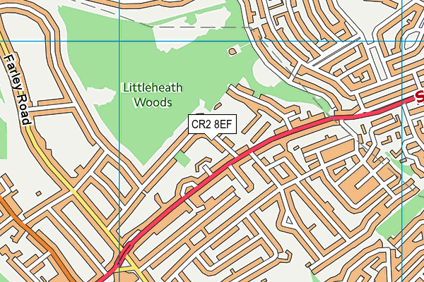 CR2 8EF map - OS VectorMap District (Ordnance Survey)