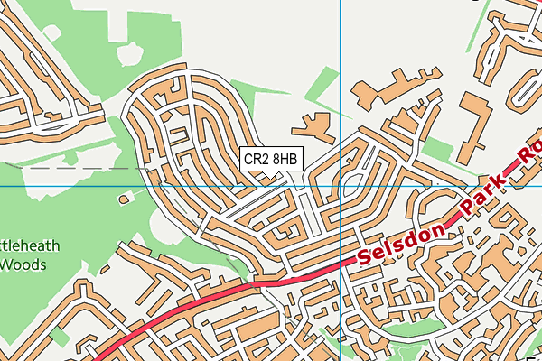 CR2 8HB map - OS VectorMap District (Ordnance Survey)