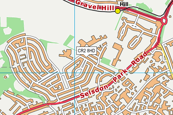 Monks Hill Sports Centre (Closed) map (CR2 8HD) - OS VectorMap District (Ordnance Survey)