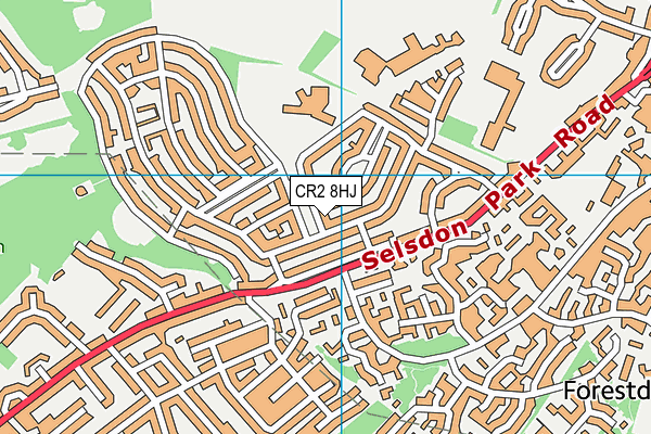 CR2 8HJ map - OS VectorMap District (Ordnance Survey)