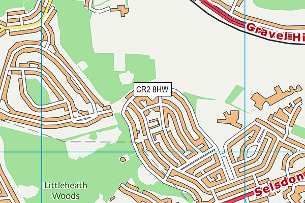 CR2 8HW map - OS VectorMap District (Ordnance Survey)
