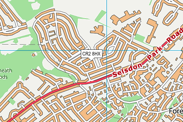 CR2 8HX map - OS VectorMap District (Ordnance Survey)