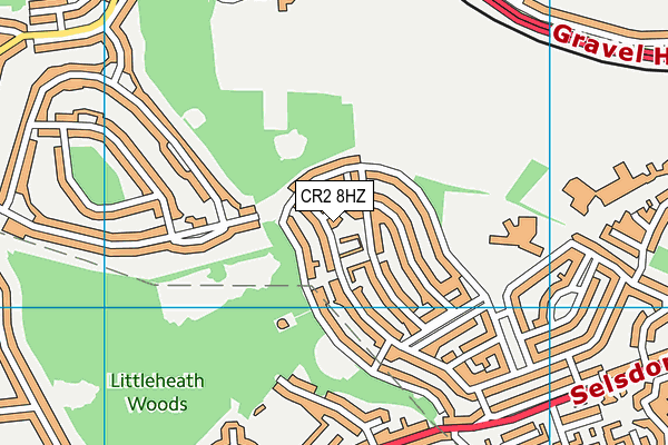 CR2 8HZ map - OS VectorMap District (Ordnance Survey)