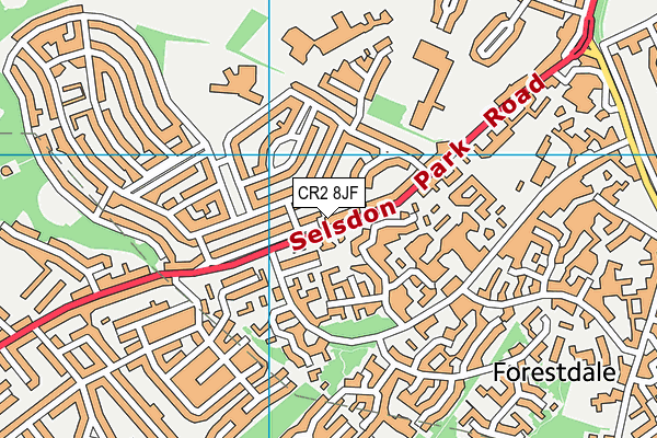 CR2 8JF map - OS VectorMap District (Ordnance Survey)