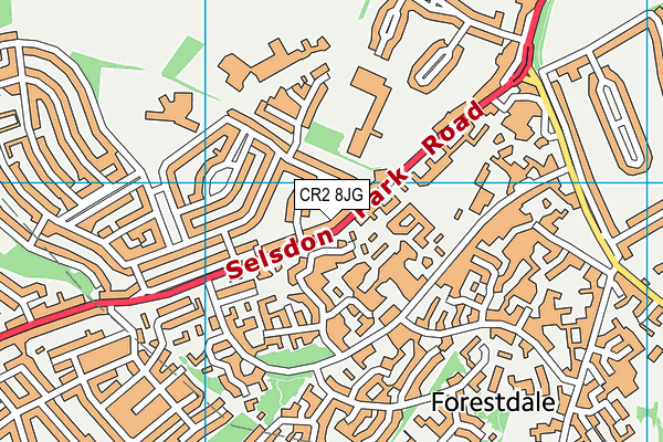 CR2 8JG map - OS VectorMap District (Ordnance Survey)