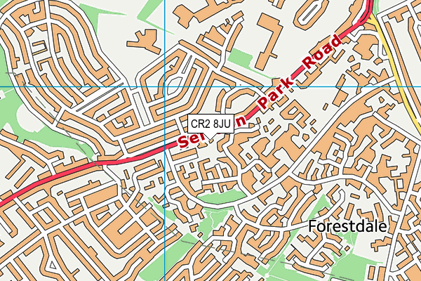 CR2 8JU map - OS VectorMap District (Ordnance Survey)