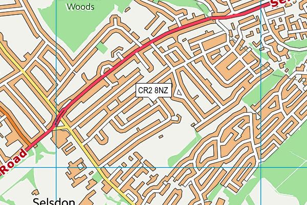 CR2 8NZ map - OS VectorMap District (Ordnance Survey)