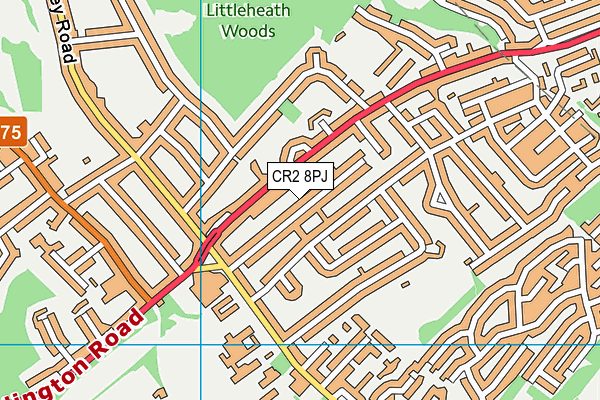 CR2 8PJ map - OS VectorMap District (Ordnance Survey)