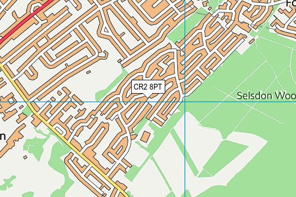 CR2 8PT map - OS VectorMap District (Ordnance Survey)