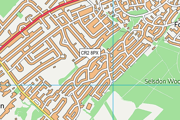 CR2 8PX map - OS VectorMap District (Ordnance Survey)