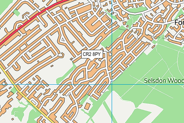 CR2 8PY map - OS VectorMap District (Ordnance Survey)