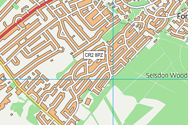 CR2 8PZ map - OS VectorMap District (Ordnance Survey)