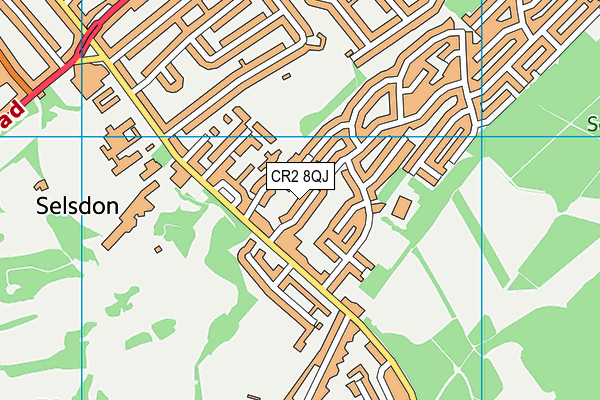 CR2 8QJ map - OS VectorMap District (Ordnance Survey)