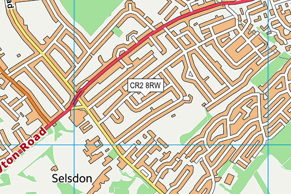 CR2 8RW map - OS VectorMap District (Ordnance Survey)