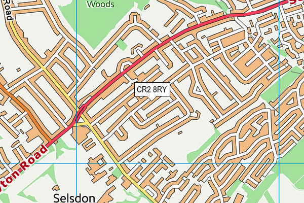 CR2 8RY map - OS VectorMap District (Ordnance Survey)