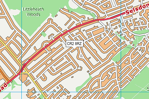 CR2 8RZ map - OS VectorMap District (Ordnance Survey)