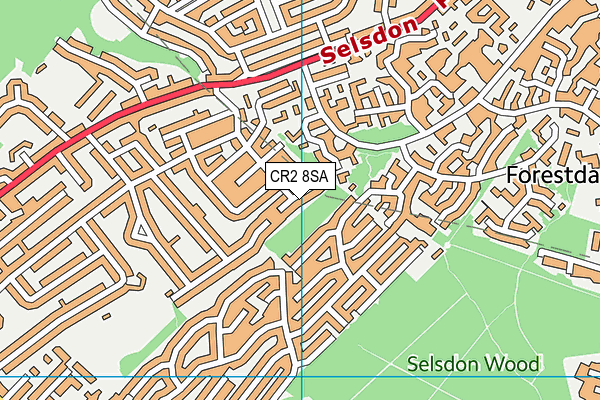 CR2 8SA map - OS VectorMap District (Ordnance Survey)