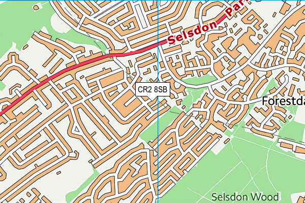 CR2 8SB map - OS VectorMap District (Ordnance Survey)