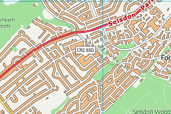 CR2 8SD map - OS VectorMap District (Ordnance Survey)