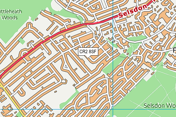 CR2 8SF map - OS VectorMap District (Ordnance Survey)