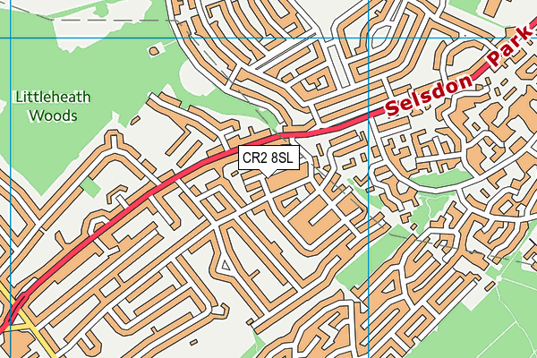 CR2 8SL map - OS VectorMap District (Ordnance Survey)
