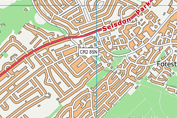 CR2 8SN map - OS VectorMap District (Ordnance Survey)