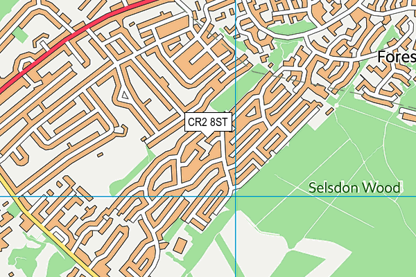 CR2 8ST map - OS VectorMap District (Ordnance Survey)