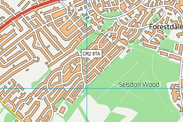 CR2 8TA map - OS VectorMap District (Ordnance Survey)