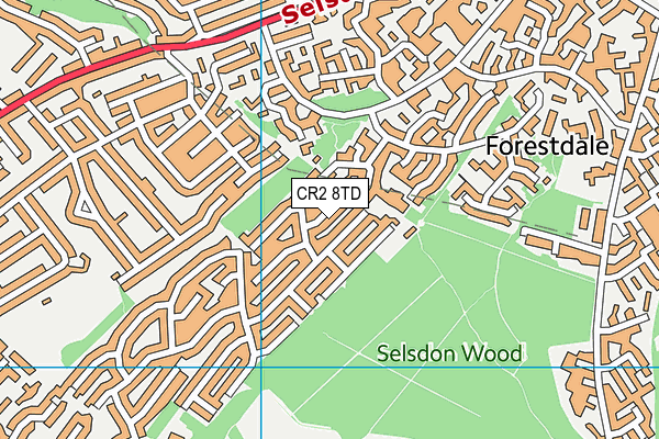 CR2 8TD map - OS VectorMap District (Ordnance Survey)