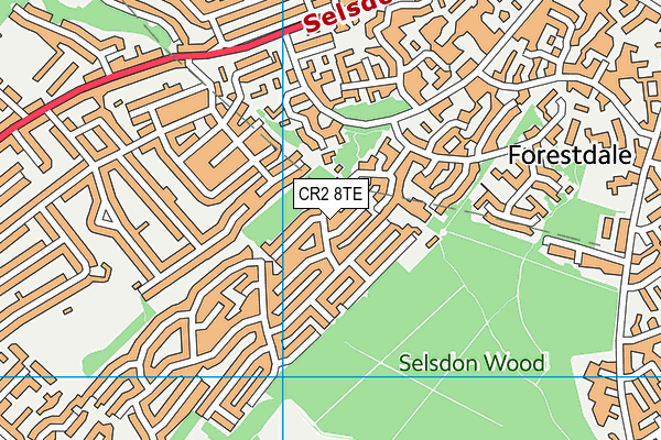 CR2 8TE map - OS VectorMap District (Ordnance Survey)