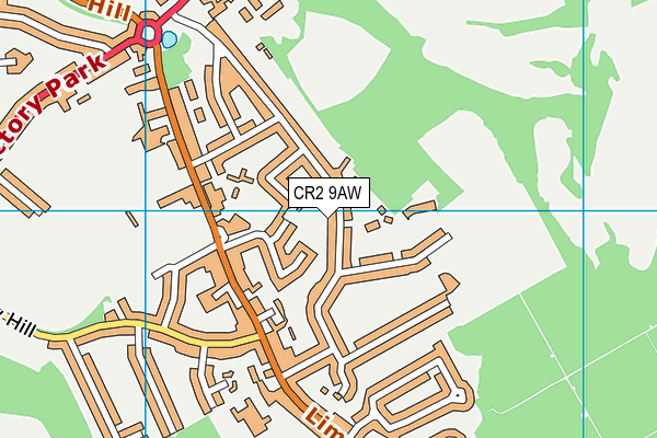 CR2 9AW map - OS VectorMap District (Ordnance Survey)