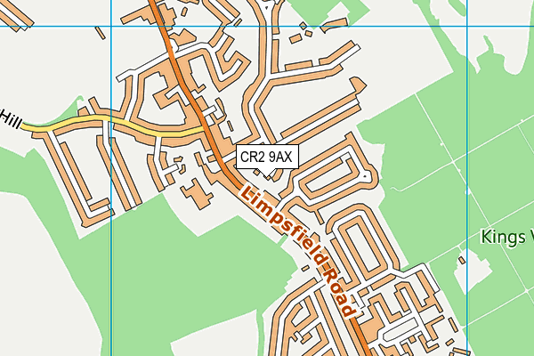 CR2 9AX map - OS VectorMap District (Ordnance Survey)