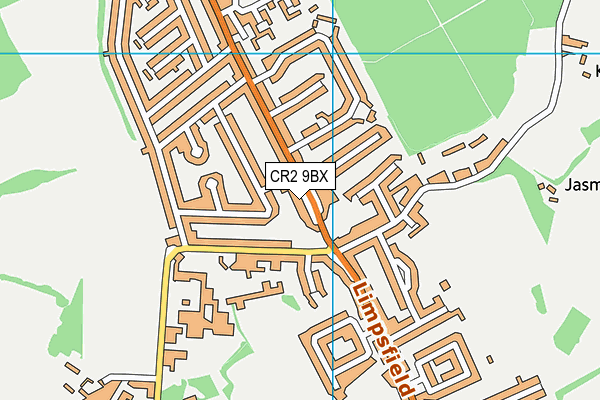 CR2 9BX map - OS VectorMap District (Ordnance Survey)