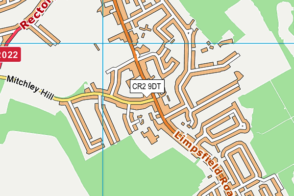 CR2 9DT map - OS VectorMap District (Ordnance Survey)