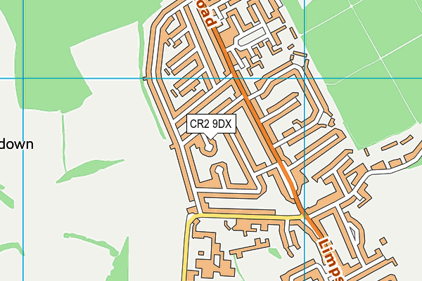 CR2 9DX map - OS VectorMap District (Ordnance Survey)