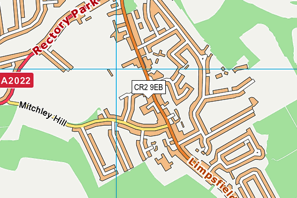 CR2 9EB map - OS VectorMap District (Ordnance Survey)