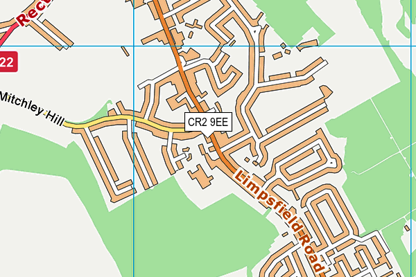 CR2 9EE map - OS VectorMap District (Ordnance Survey)