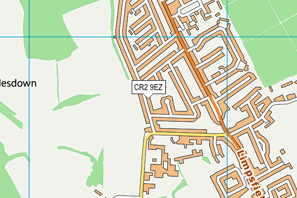 CR2 9EZ map - OS VectorMap District (Ordnance Survey)