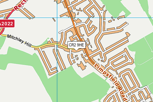 CR2 9HE map - OS VectorMap District (Ordnance Survey)