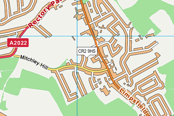 CR2 9HS map - OS VectorMap District (Ordnance Survey)
