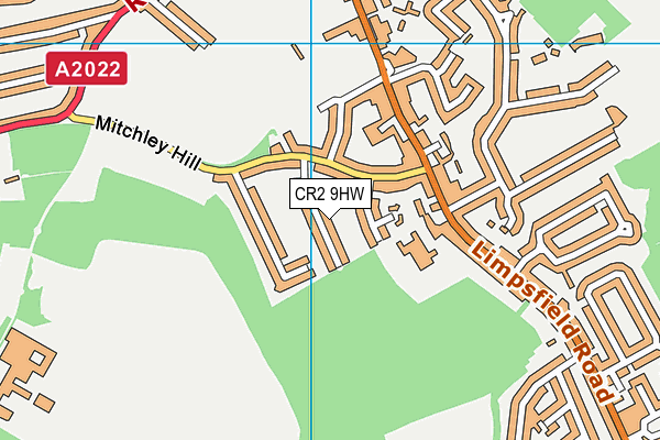 CR2 9HW map - OS VectorMap District (Ordnance Survey)