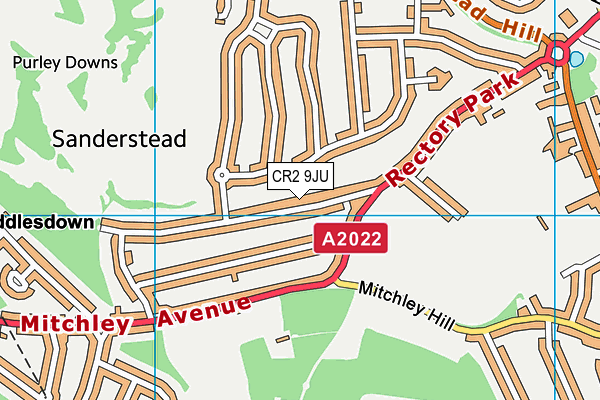 CR2 9JU map - OS VectorMap District (Ordnance Survey)