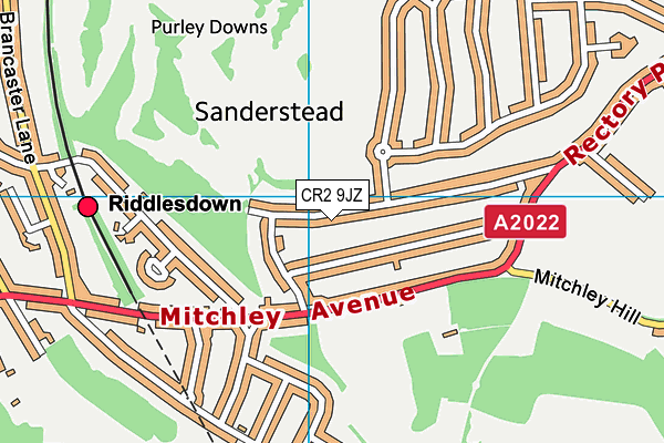 CR2 9JZ map - OS VectorMap District (Ordnance Survey)